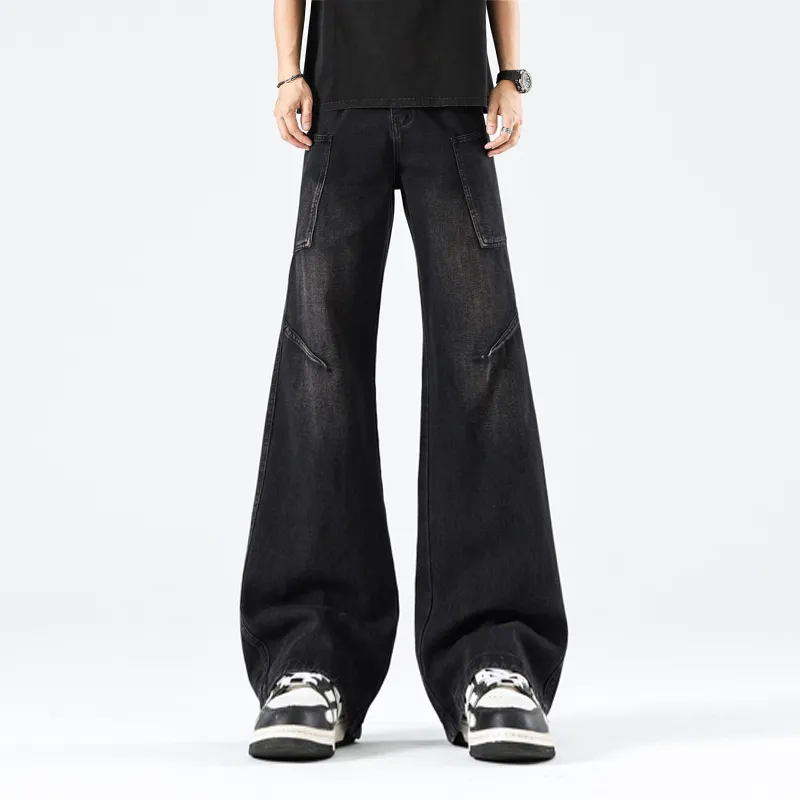 HOKLV Jeans Unisex Vintage Blue-3