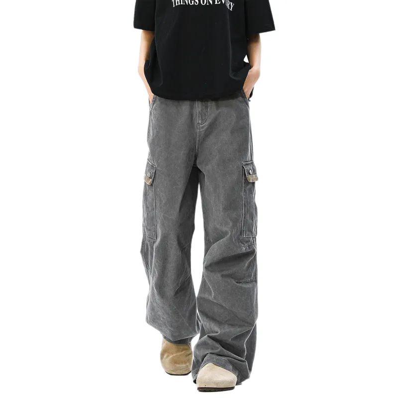 HOKLV Cargo Pants Unisex Light Green-11