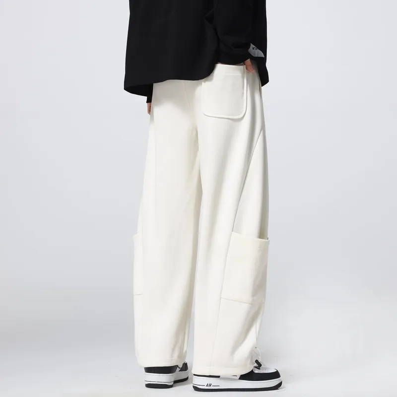 HOKLV Casual Pants Unisex White-12