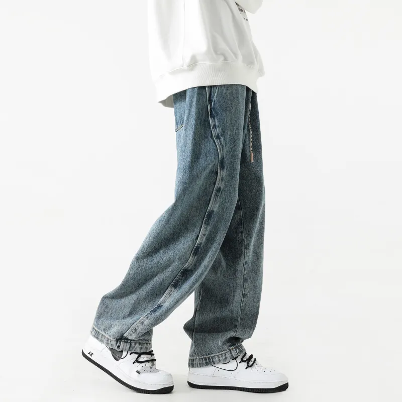 HOKLV Jeans Unisex Blue-5