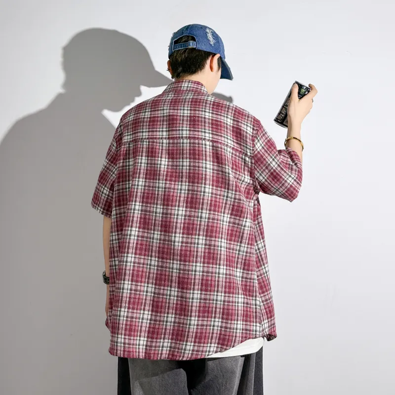 HOKLV Shirts Unisex Red Plaid-3