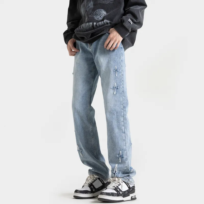 HOKLV Jeans Unisex-8