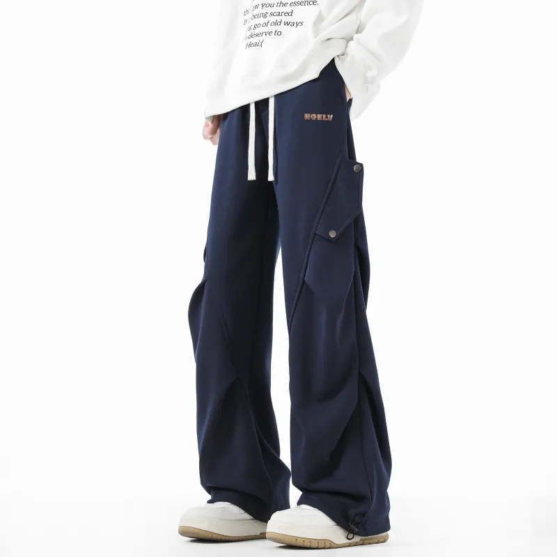HOKLV Knitted Sports Pants Unisex Burgundy-21