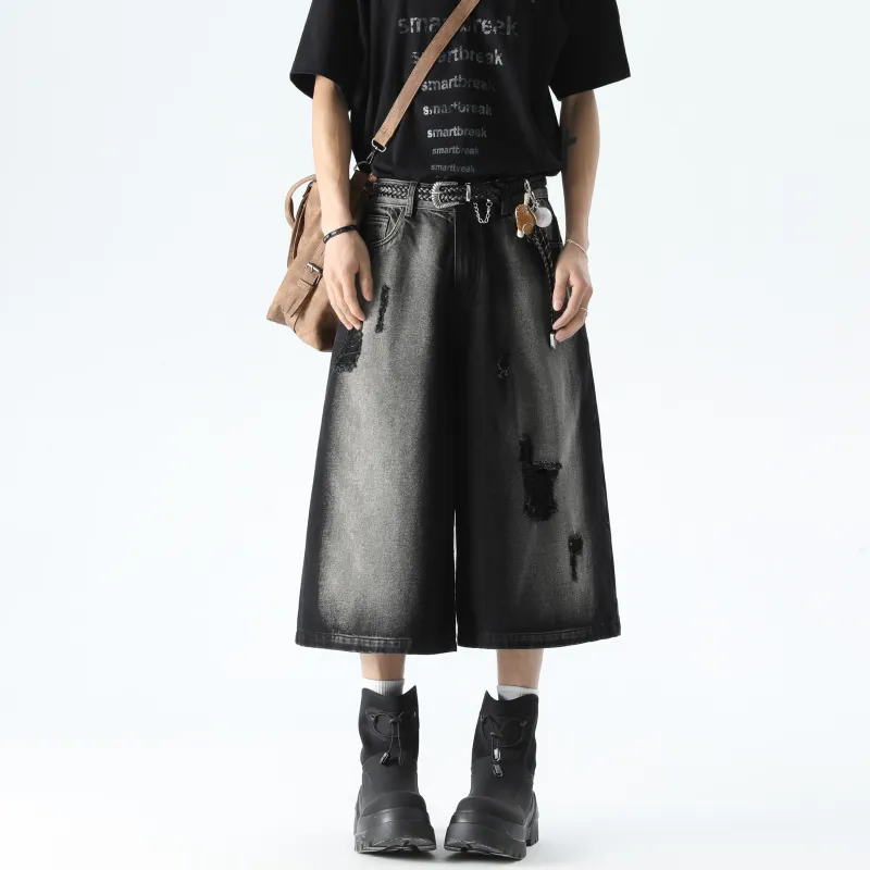HOKLV Denim Shorts Unisex-2