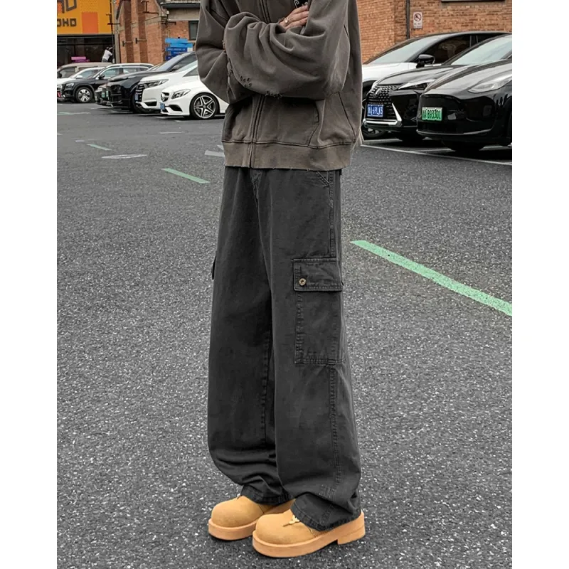 HOKLV Jeans Unisex Gray-4