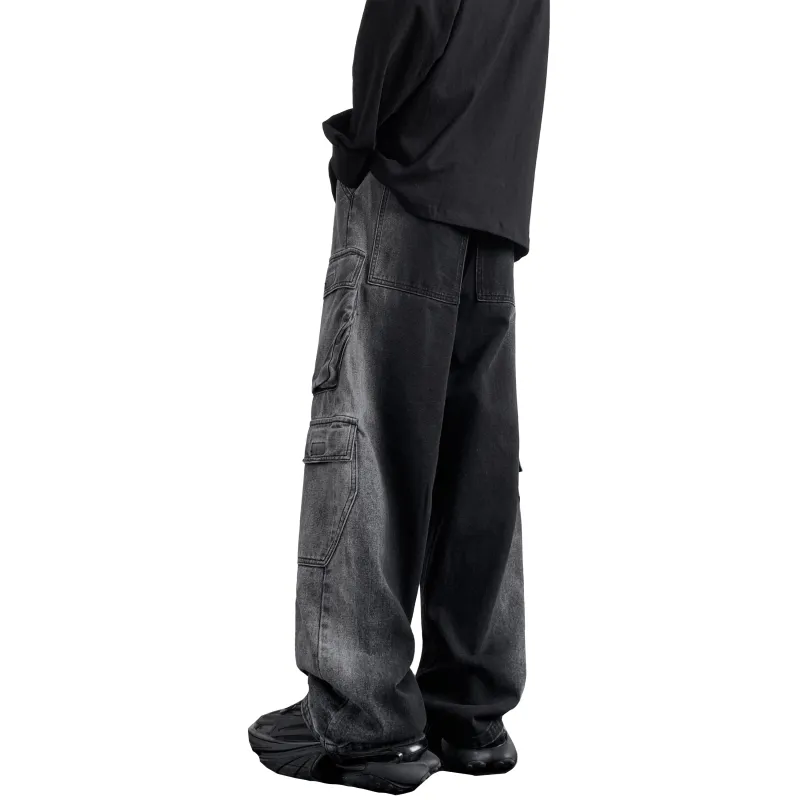 HOKLV Cargo Pants Unisex Light Blue-13