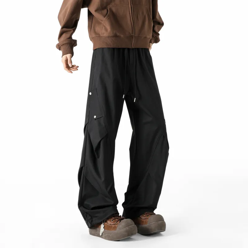HOKLV Casual Pants Unisex Greige-17