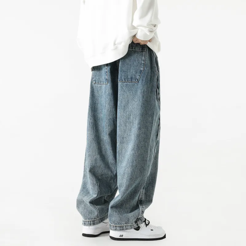 HOKLV Jeans Unisex Blue-6