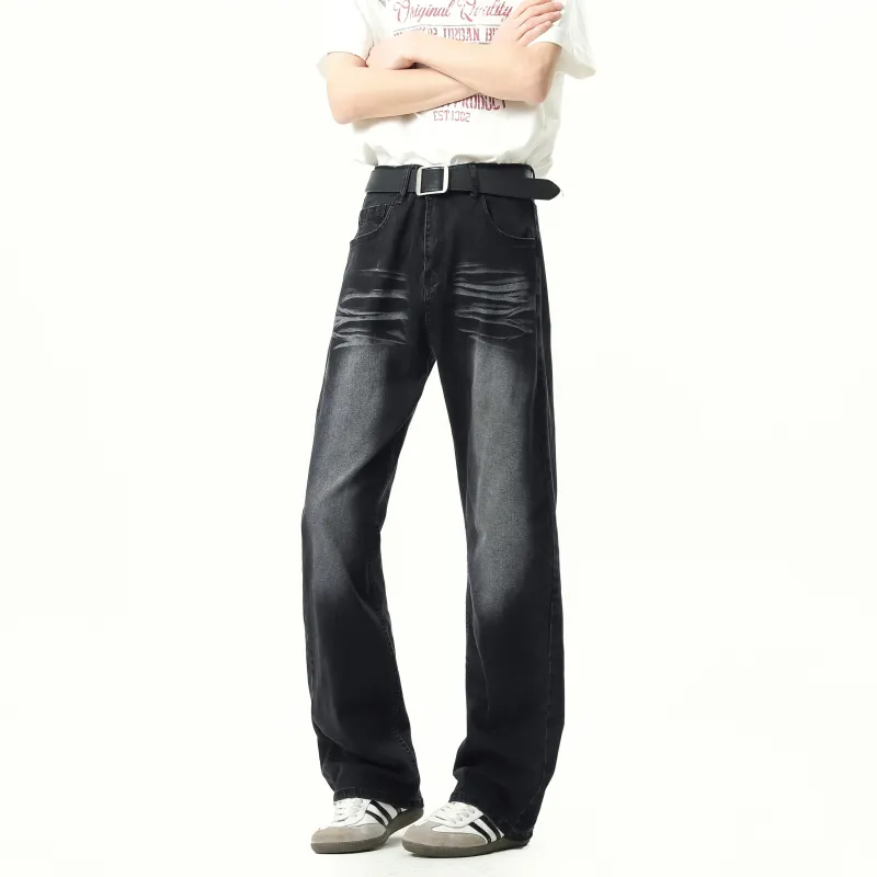HOKLV Jeans Unisex Black-2