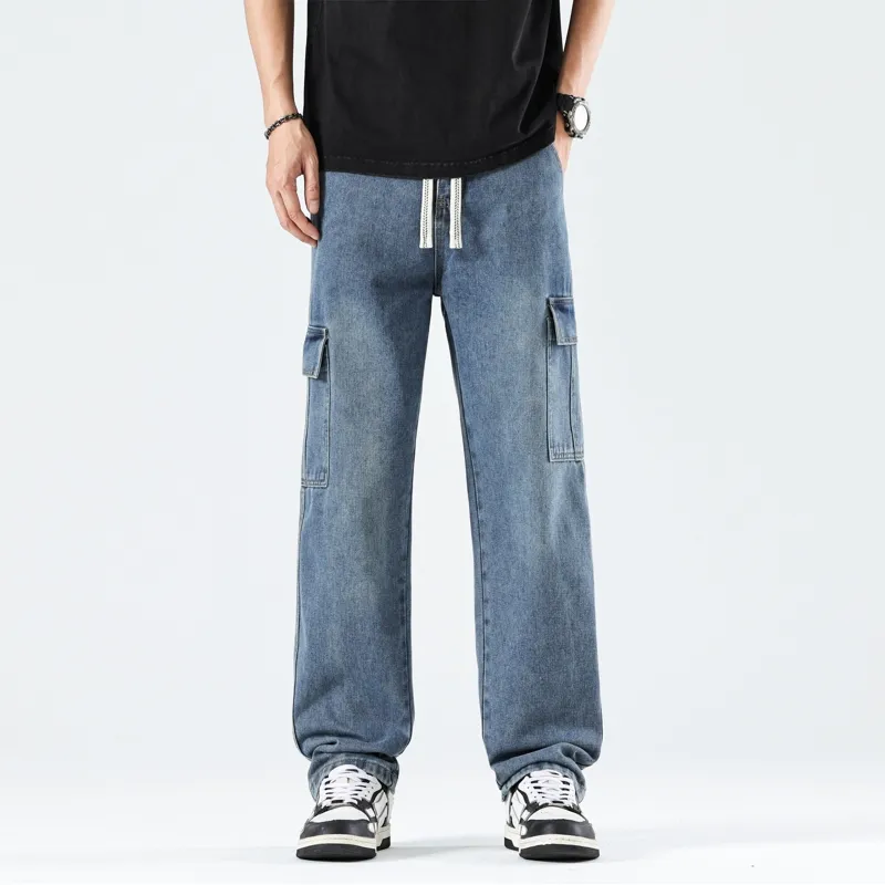 HOKLV Jeans Unisex Blue-2