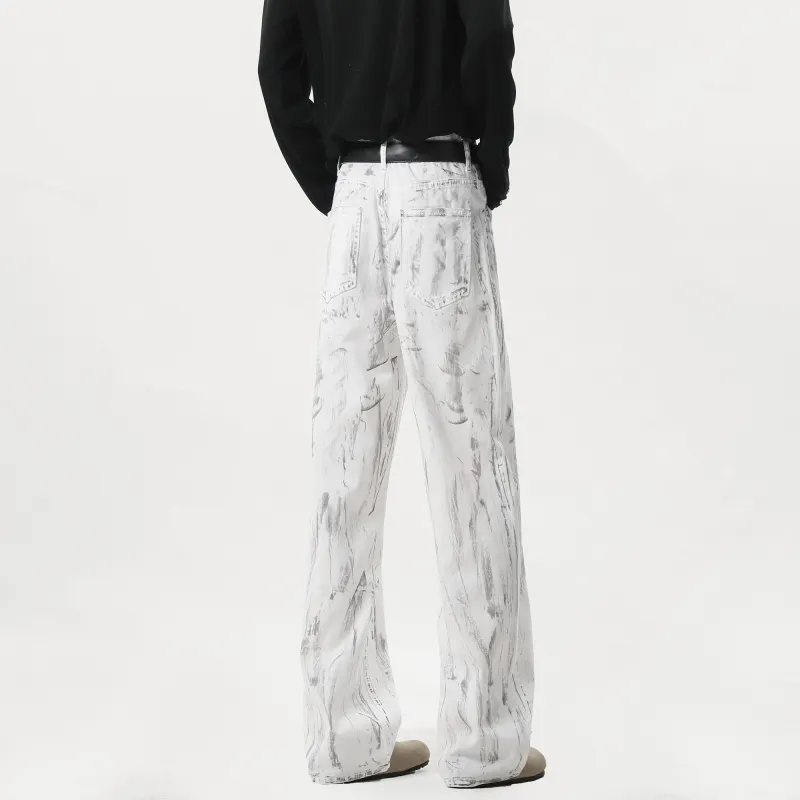 HOKLV Jeans Unisex Dirty White-5
