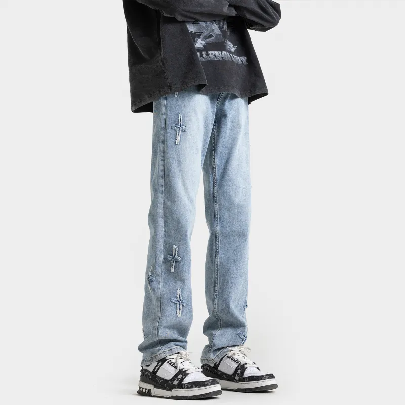HOKLV Jeans Unisex-11