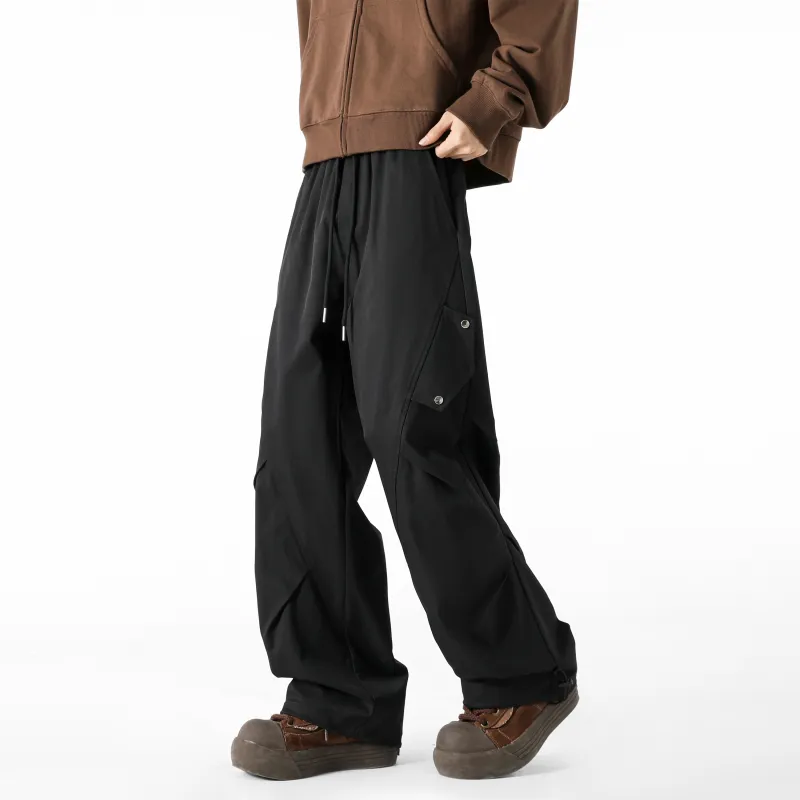 HOKLV Casual Pants Unisex Greige-16