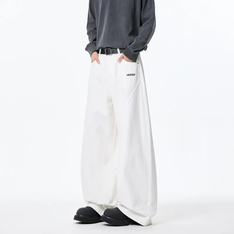 HOKLV Jeans Unisex White-2