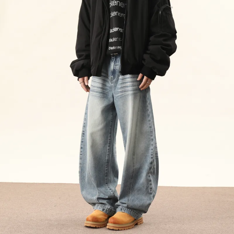 HOKLV Jeans Unisex Sky Blue-3