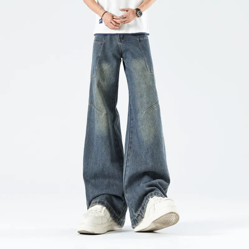 HOKLV Jeans Unisex Black Gray Color-4