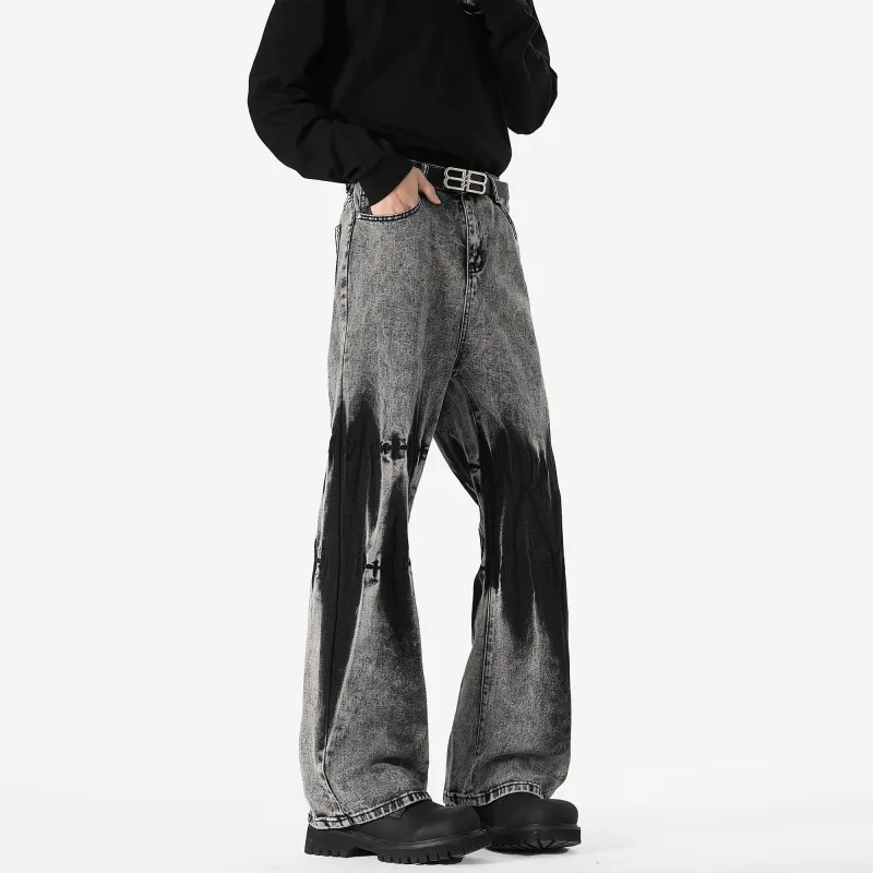 HOKLV Jeans Unisex Black-6