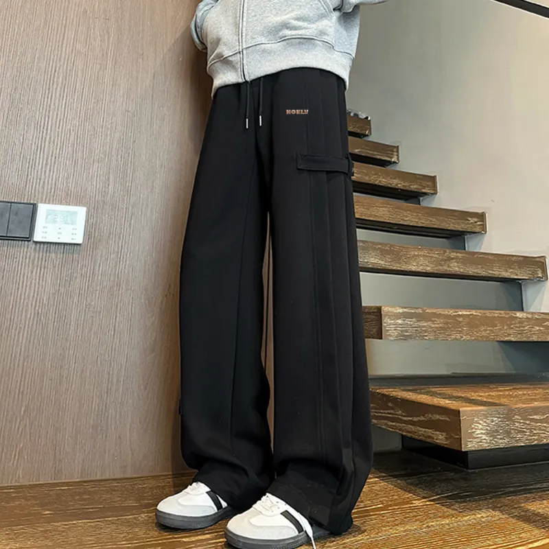 HOKLV Knitted Sports Pants Unisex White Heather Gray-9