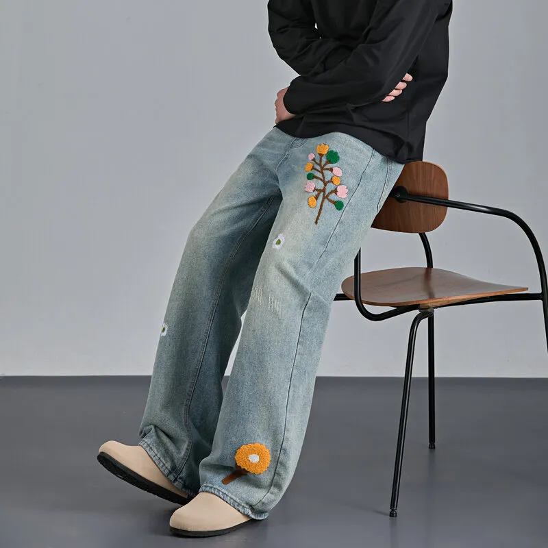HOKLV Jeans Unisex Blue-4
