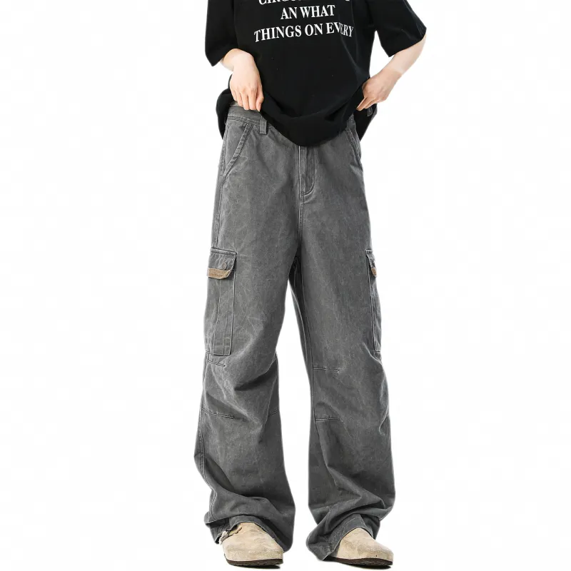 HOKLV Cargo Pants Unisex Light Green-8