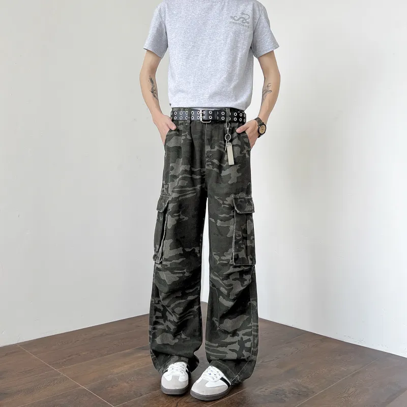 HOKLV Jeans Unisex Camouflage-4
