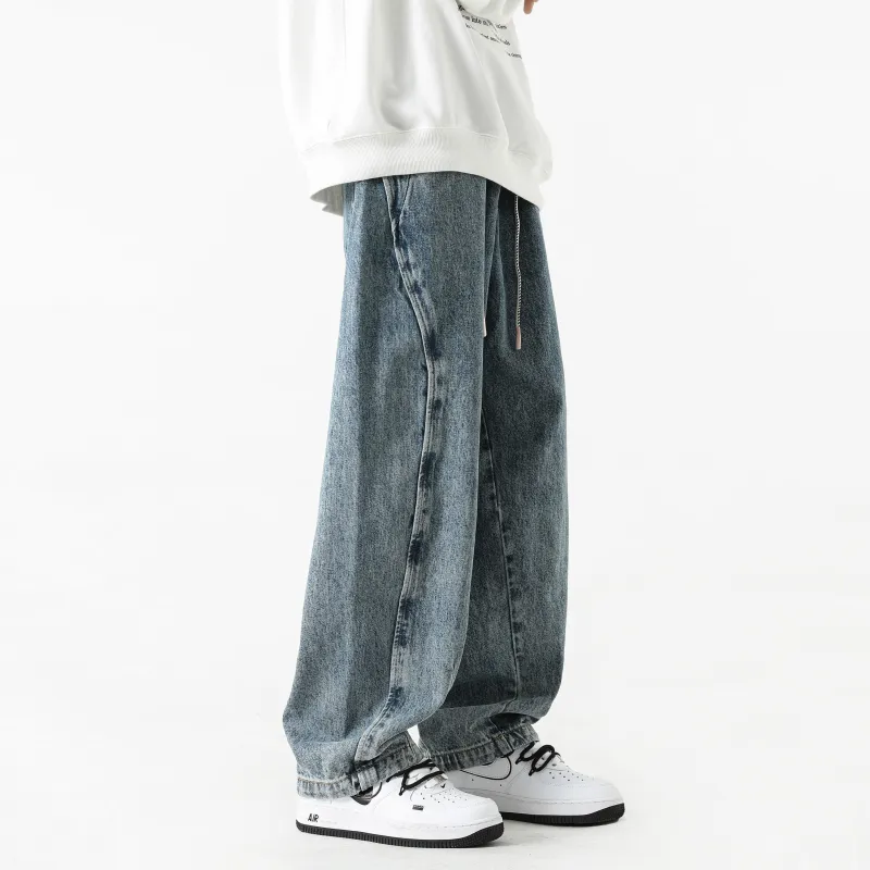 HOKLV Jeans Unisex Blue-4