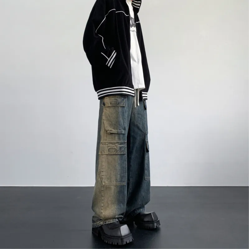 HOKLV Cargo Pants Unisex Light Blue-10