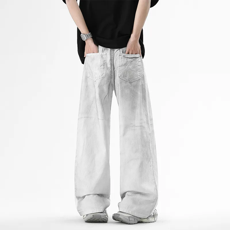 HOKLV Jeans Unisex White-1