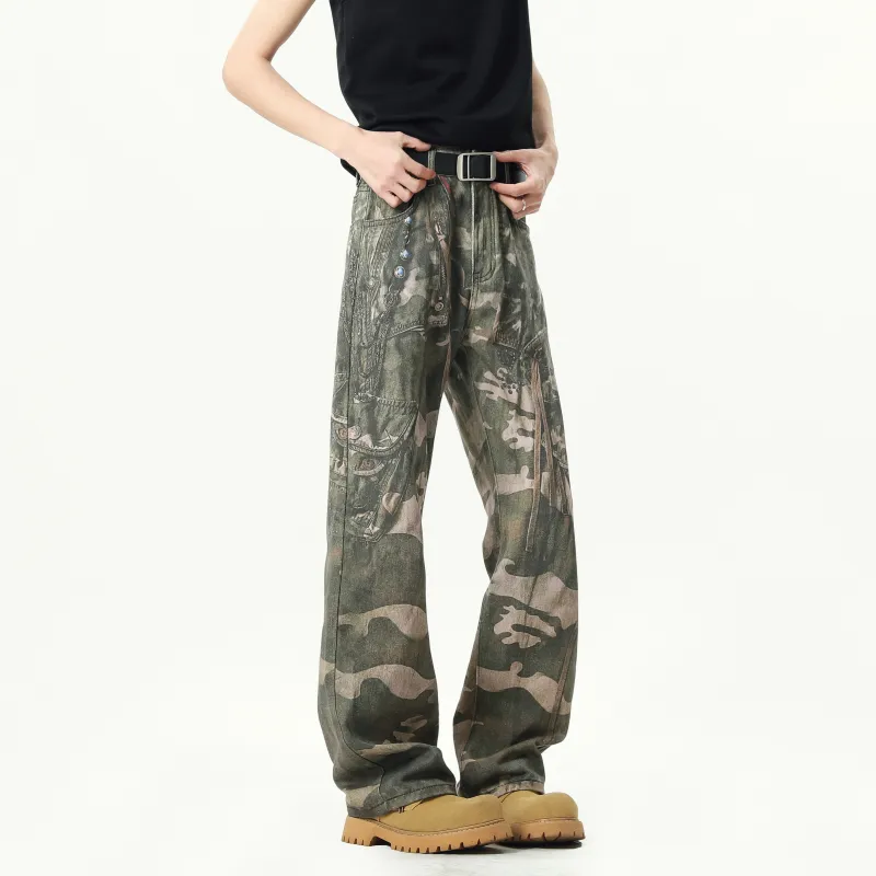 HOKLV Casual Pants Unisex Camouflage-3