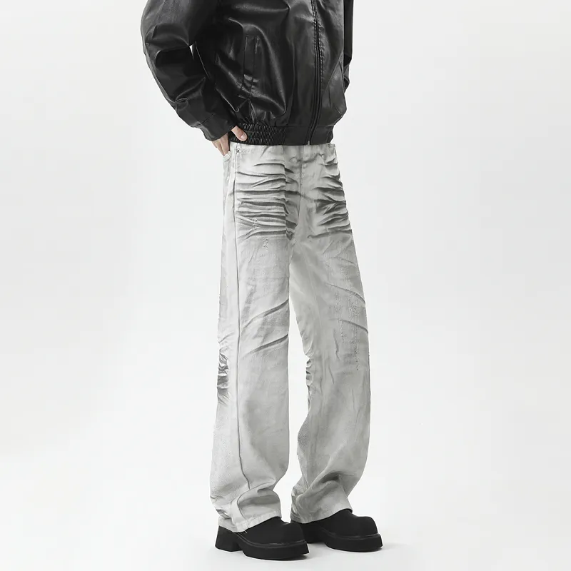 HOKLV Jeans Unisex White-7