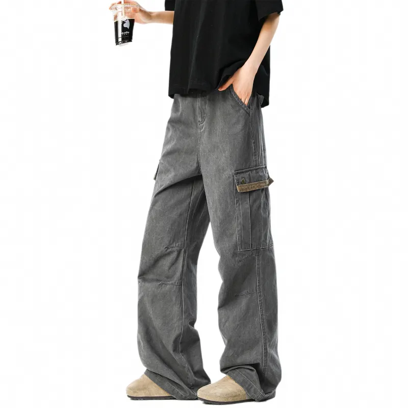HOKLV Cargo Pants Unisex Light Green-12
