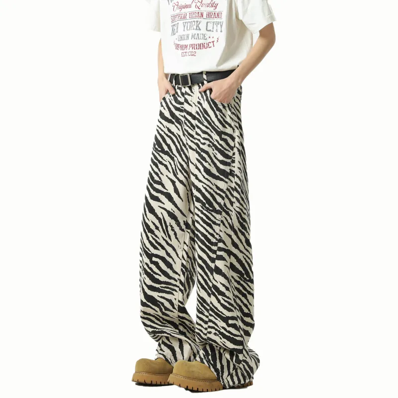 HOKLV Jeans Unisex White-4