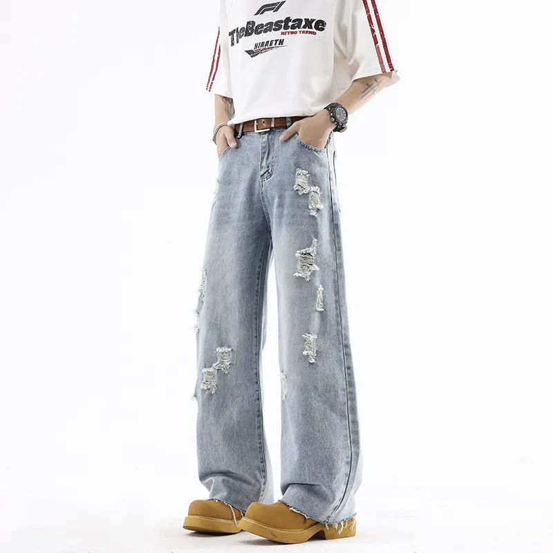HOKLV Jeans Unisex Blue-2
