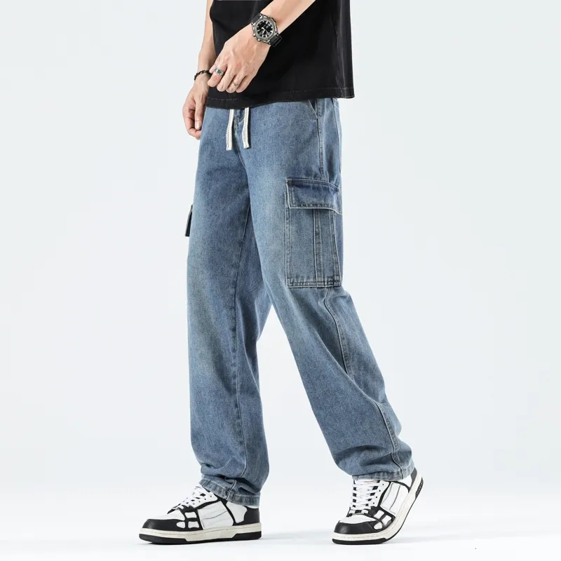 HOKLV Jeans Unisex Blue-3