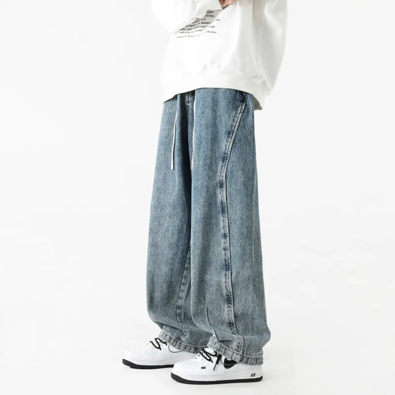 HOKLV Jeans Unisex Blue-3