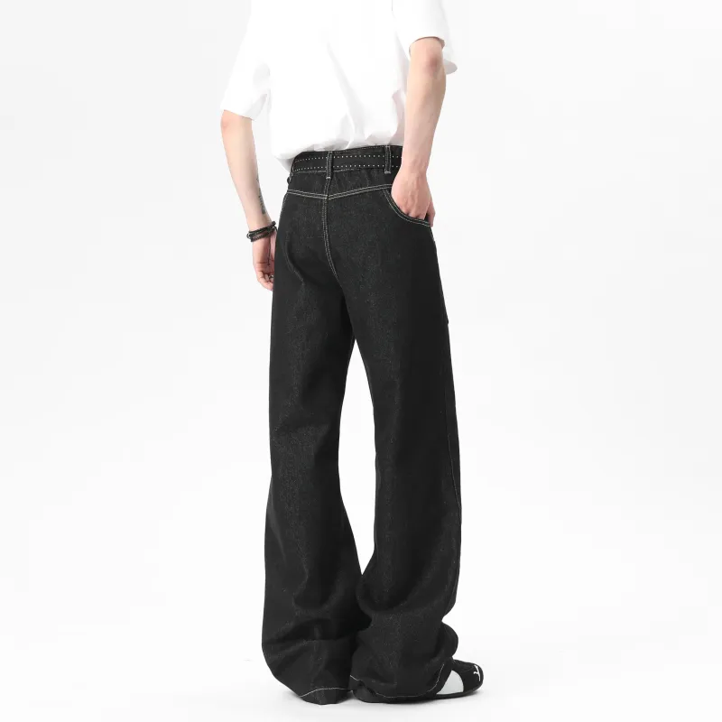 HOKLV Jeans Unisex Original Denim Black Includes Brand Charm-4