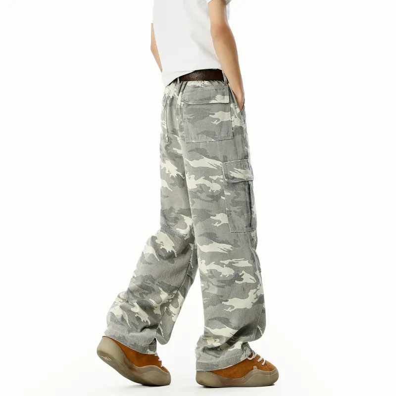 HOKLV SS25 Cargo Pants Unisex Gray-5