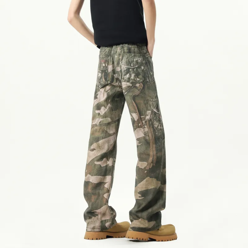 HOKLV Casual Pants Unisex Camouflage-4
