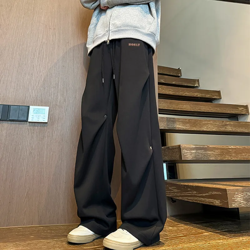 HOKLV Knitted Sports Pants Unisex Dusty Gray-9