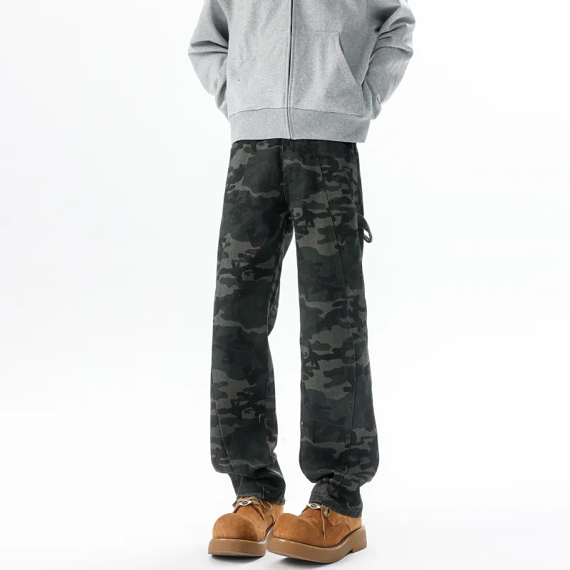 HOKLV Casual Pants Unisex Army Green-3