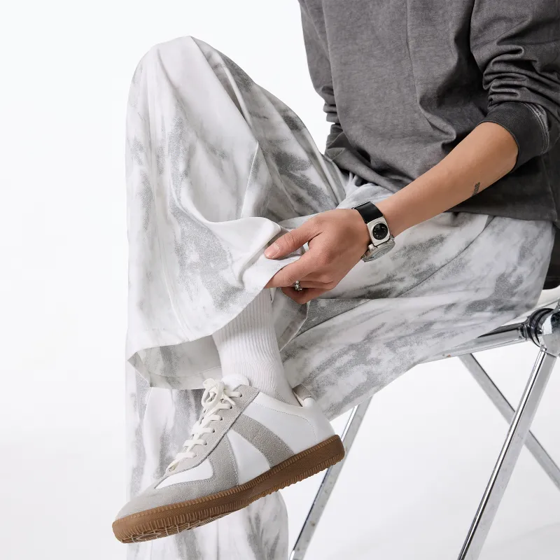 HOKLV Casual Pants Unisex White-3