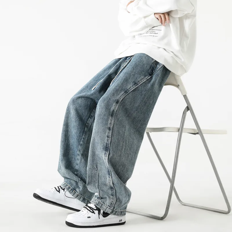 HOKLV Jeans Unisex Blue-7