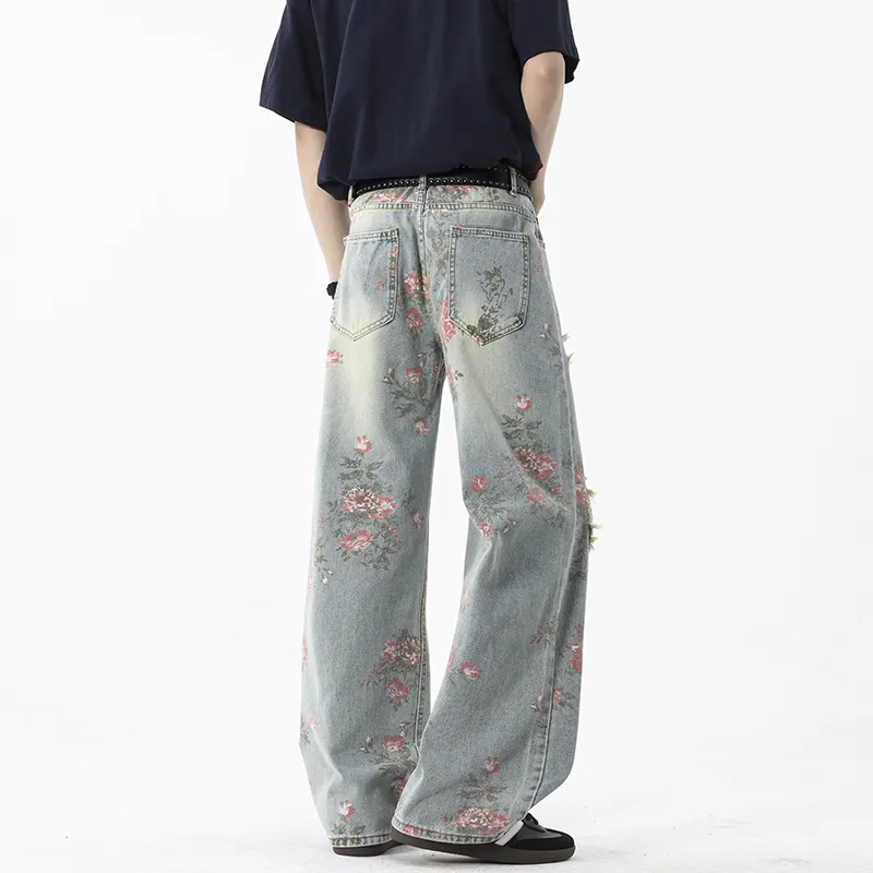 HOKLV Jeans Unisex Blue-4
