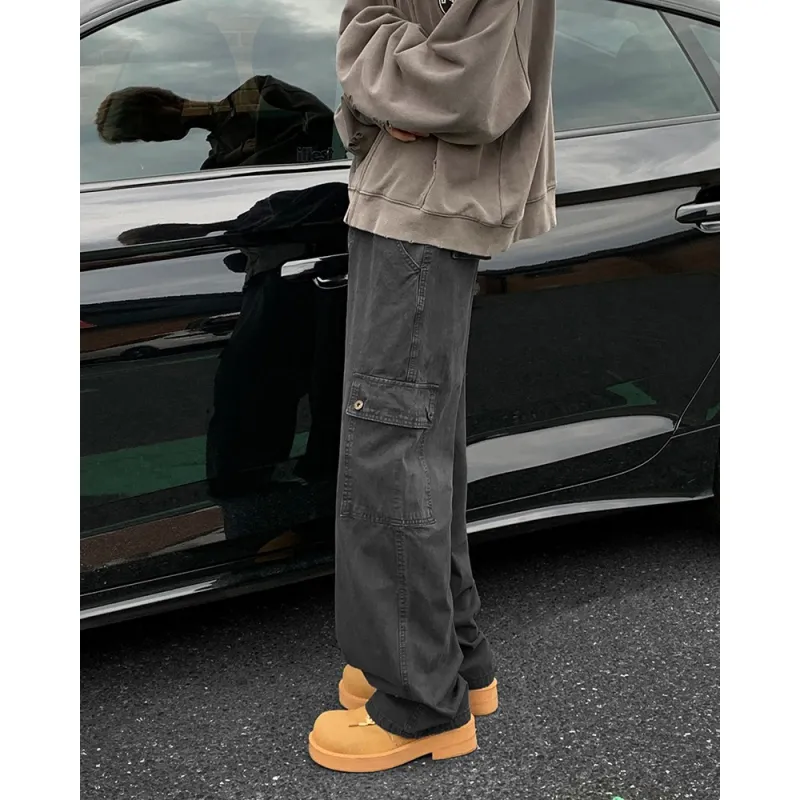 HOKLV Jeans Unisex Gray-5