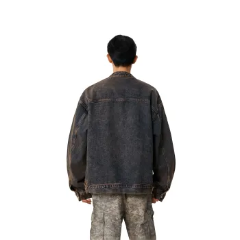 HOKLV Denim Jacket Unisex Dark Gray