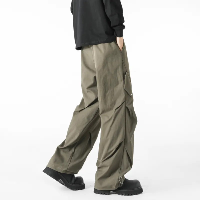 HOKLV Casual Pants Unisex Greige-22