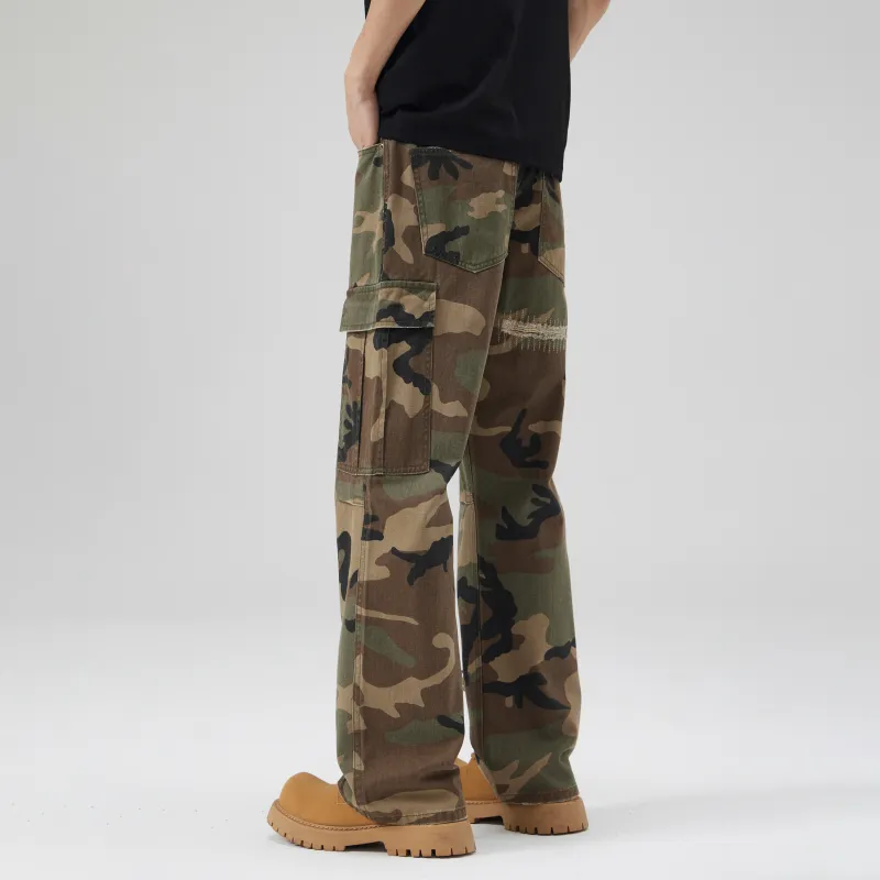 HOKLV Jeans Unisex Camouflage-3