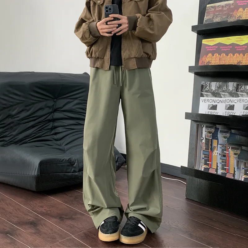 HOKLV Casual Pants Unisex Army Green-5