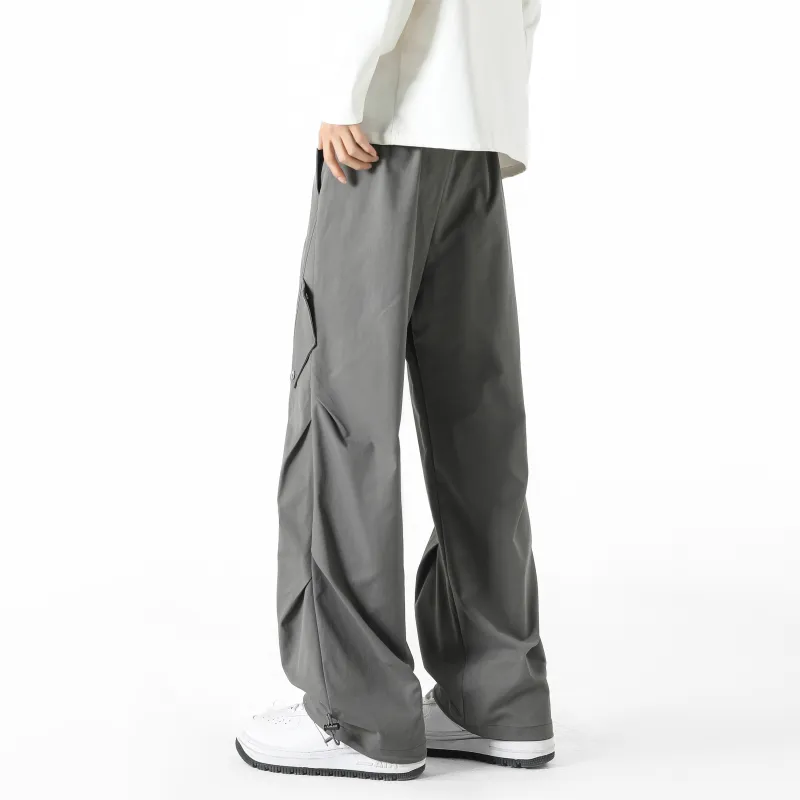 HOKLV Casual Pants Unisex Greige-13