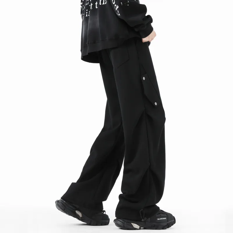 HOKLV Knitted Sports Pants Unisex Burgundy-17